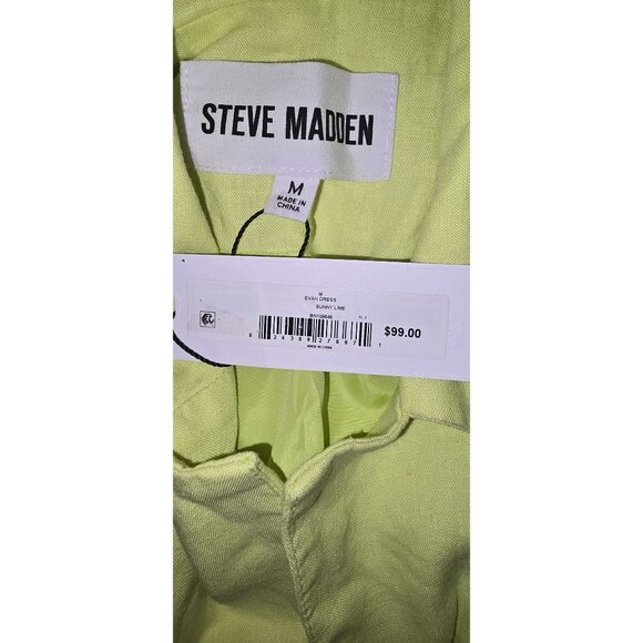 Steve Madden Womens Evan Dress Sunny Lime Collared Sleeveless Button-Front Adjus - Picture 6 of 6